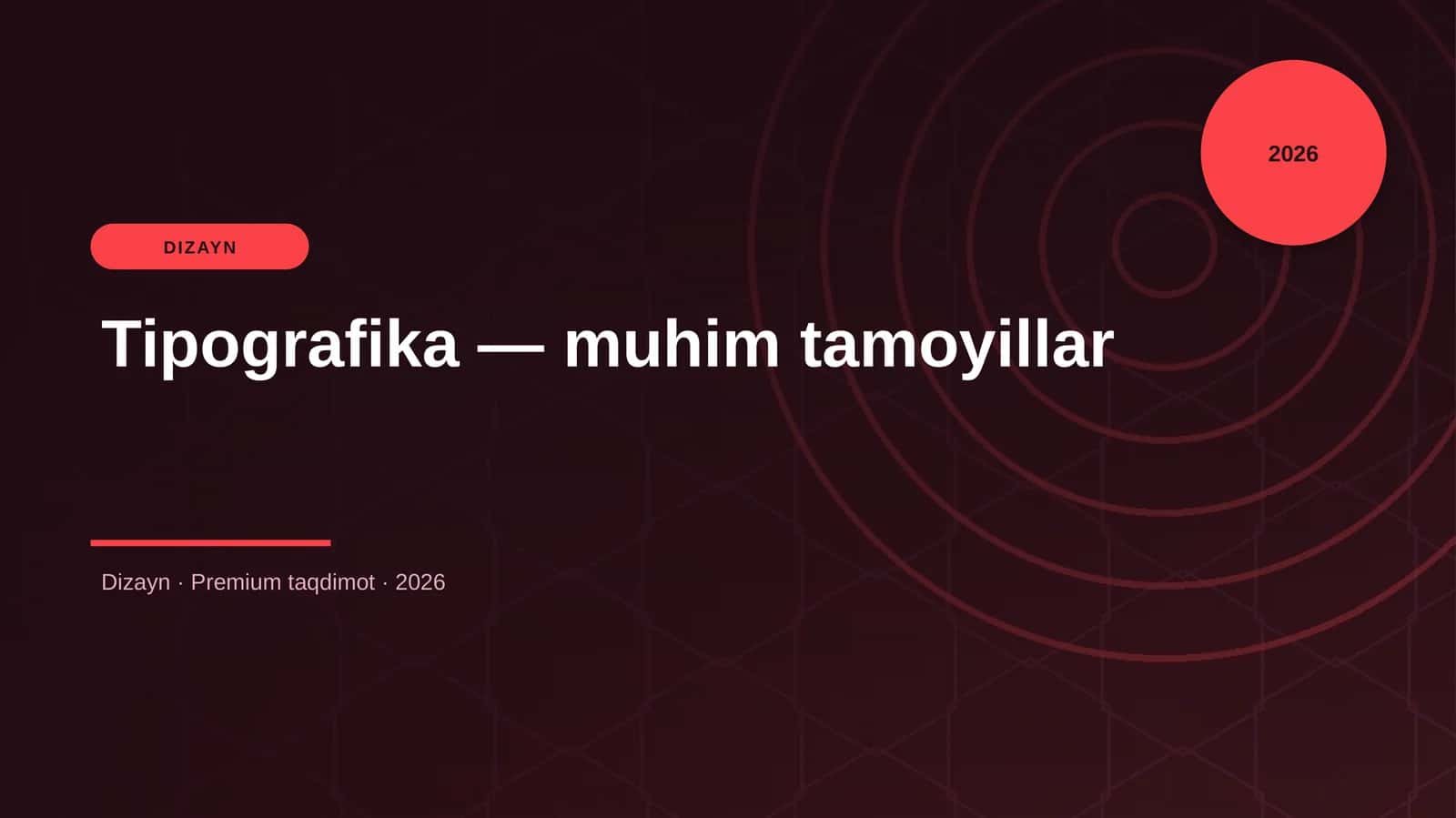 Tipografika - muhim tamoyillar