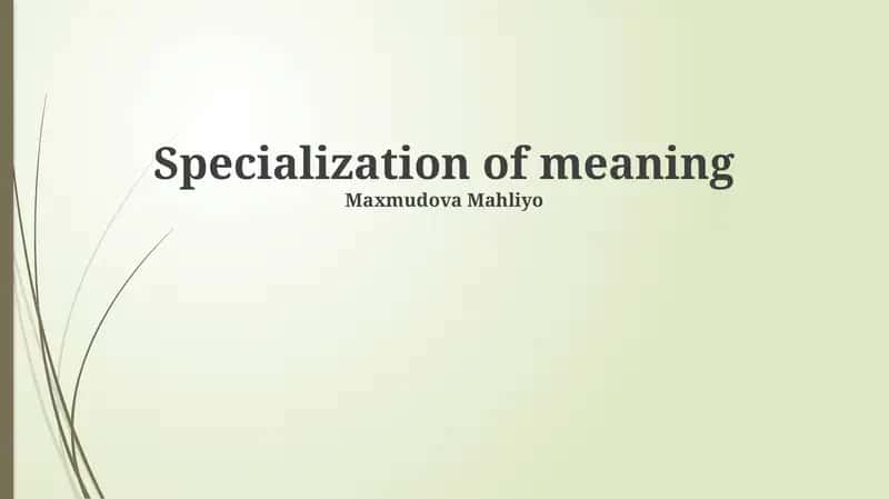 Specialization of meaning