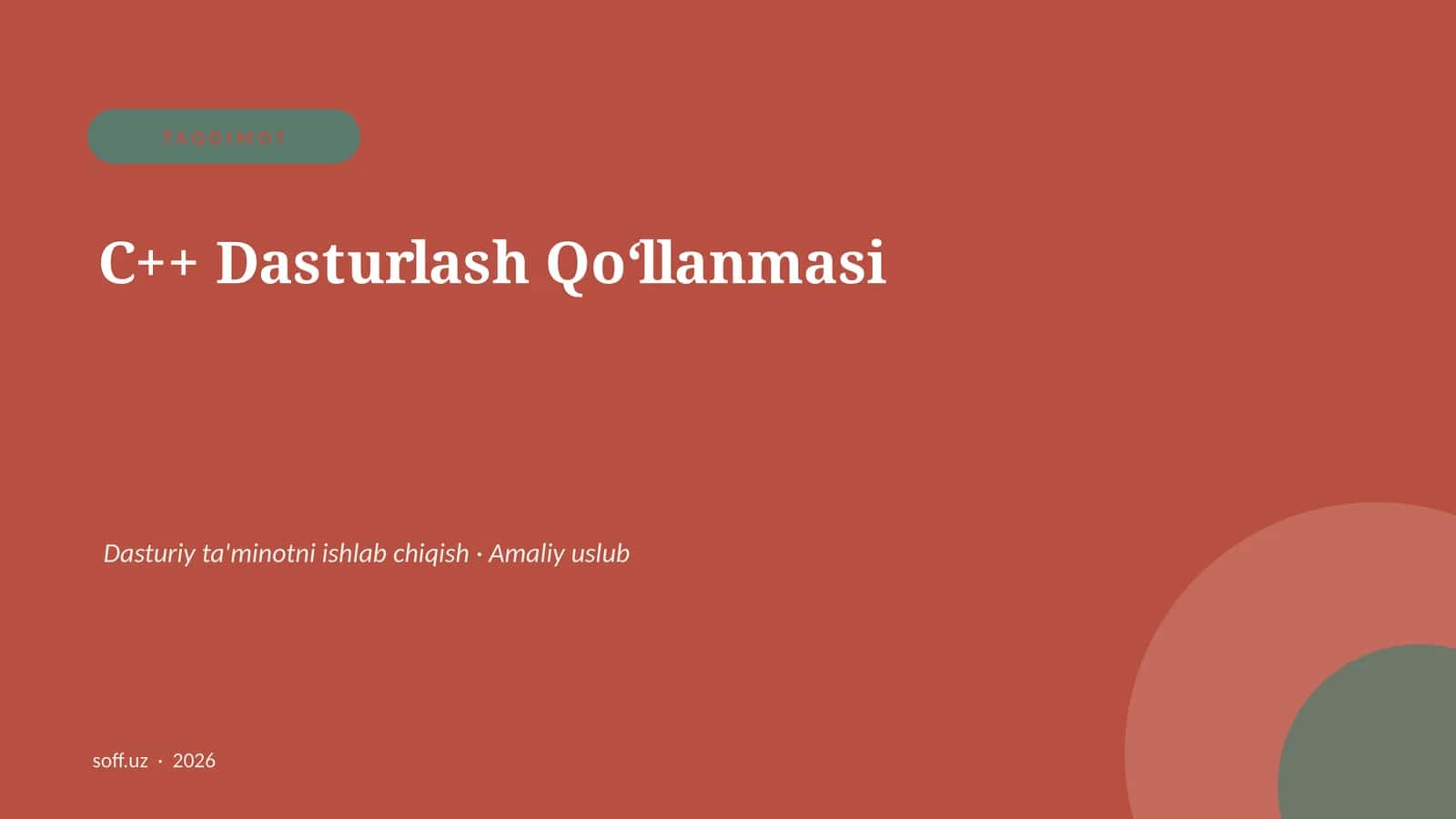 C++ Dasturlash Qo‘llanmasi