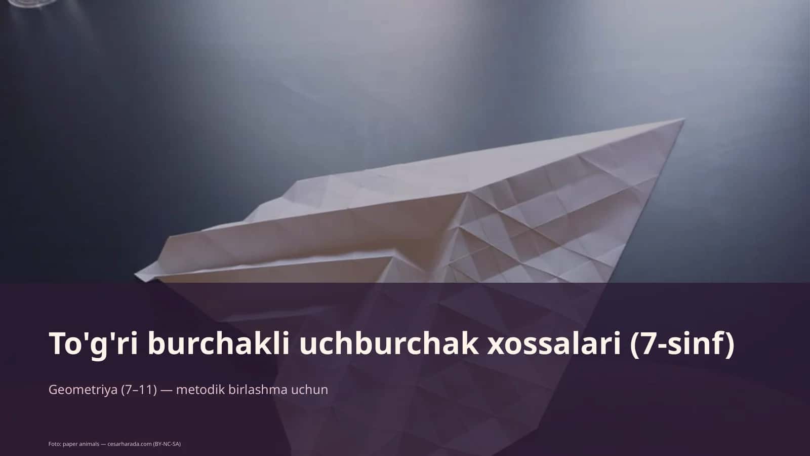To'g'ri burchakli uchburchak xossalari (7-sinf)