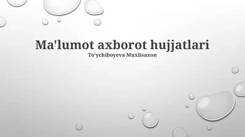 Axborot hujjatlari