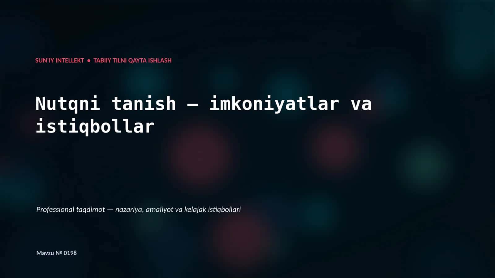 Tabiiy tilni qayta ishlash
