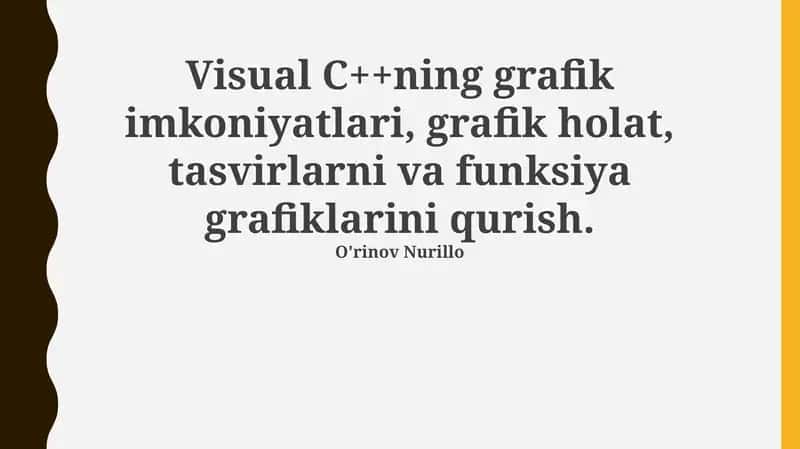 Visual C++ning grafik imkoniyatlari