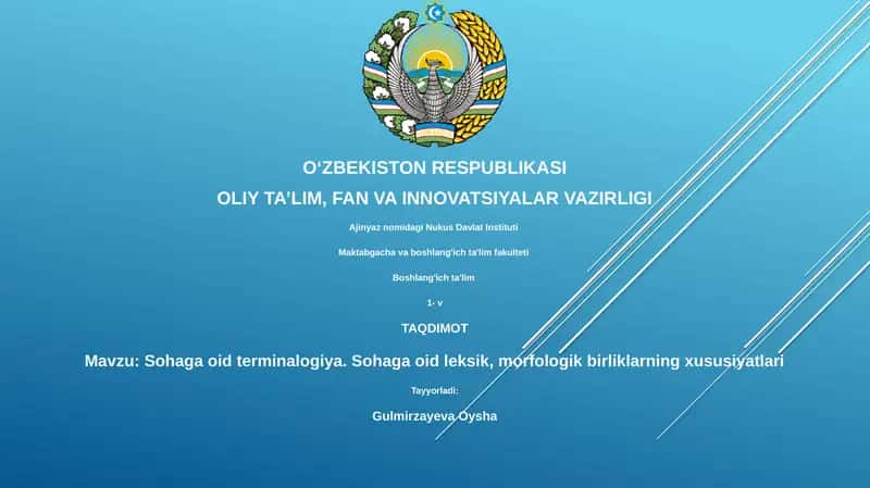 Sohaviy Terminologiya Asoslari