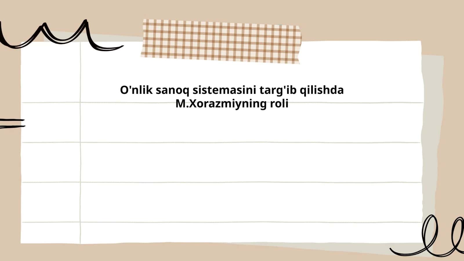 M.Xorazmiyning hayoti va faoliyati