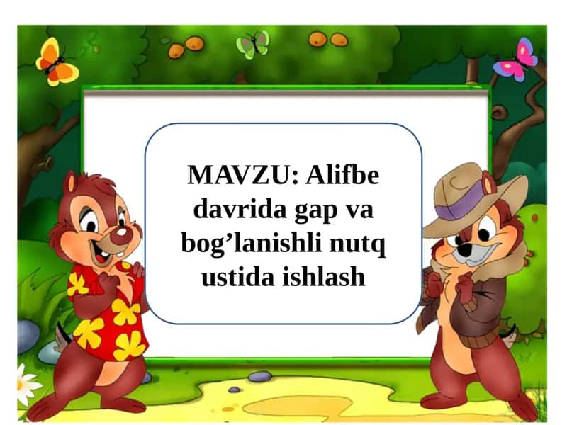 Alifbeda vridagap vabog’lanishli nutq ustida ishlash