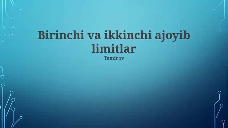 Ikkinchi ajoyib limitlar