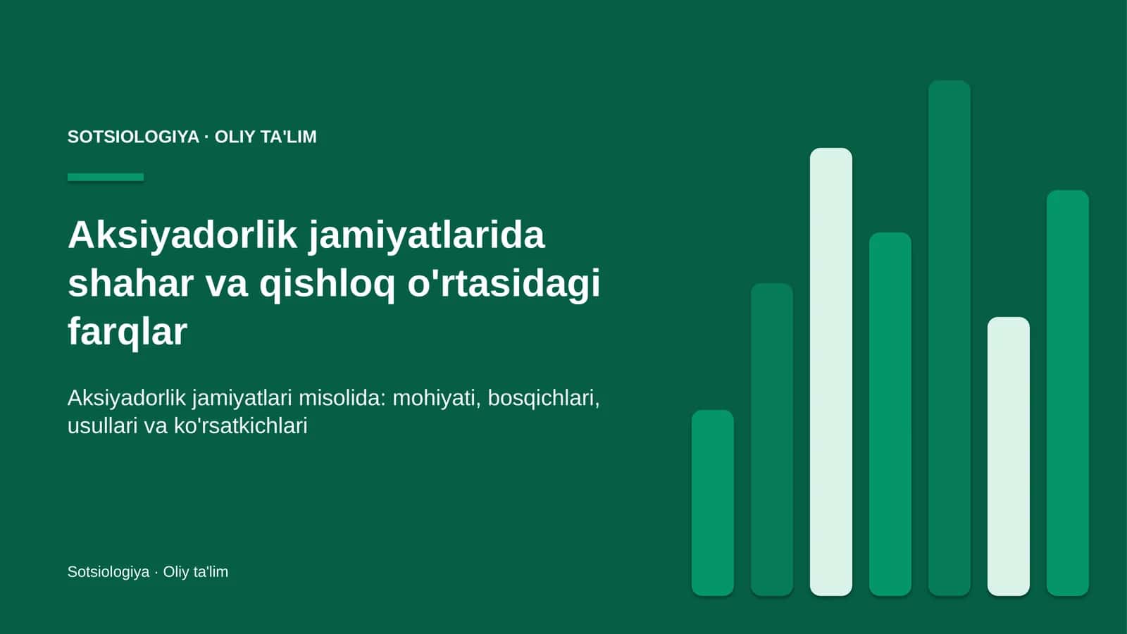 aksiyadorlik jamiyatlarida shahar va qishloq o'rtasidagi farqlar 4416