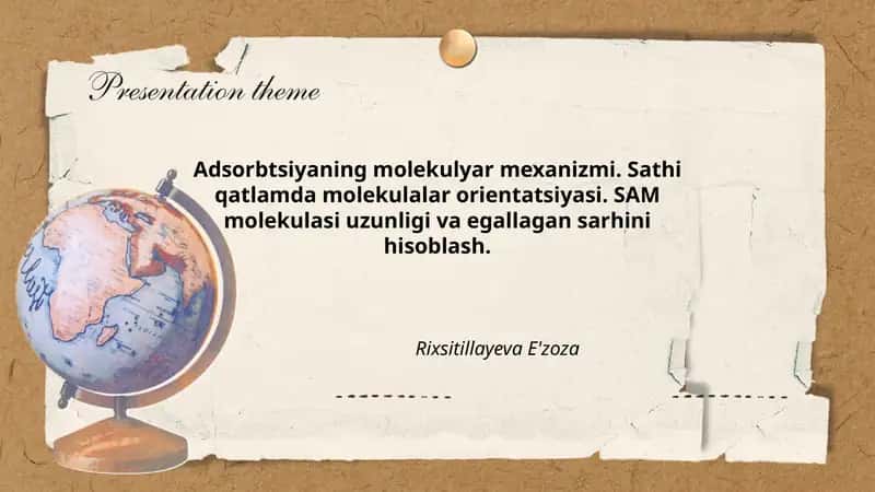 Adsorbtsiyaning molekulyar mexanizmi