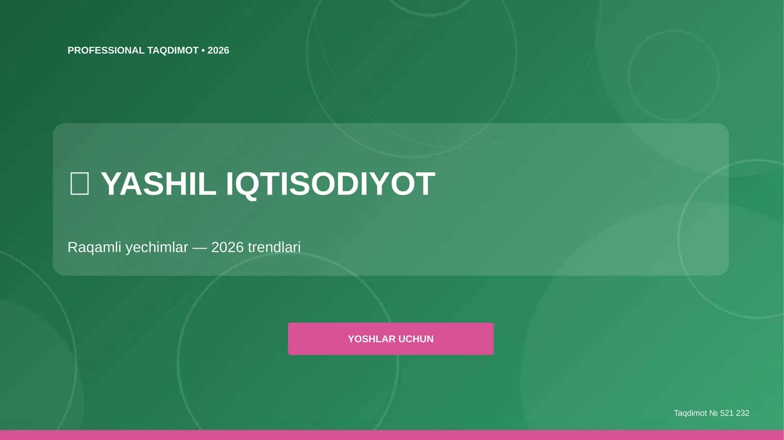 Yashil iqtisodiyot: raqamli yechimlar (2026 trendlari)
