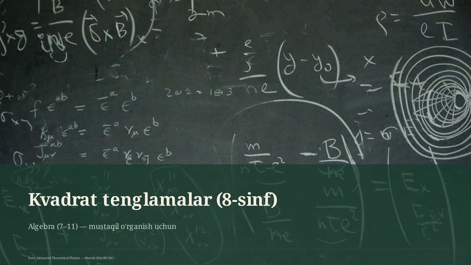Kvadrat tenglamalar (8-sinf)