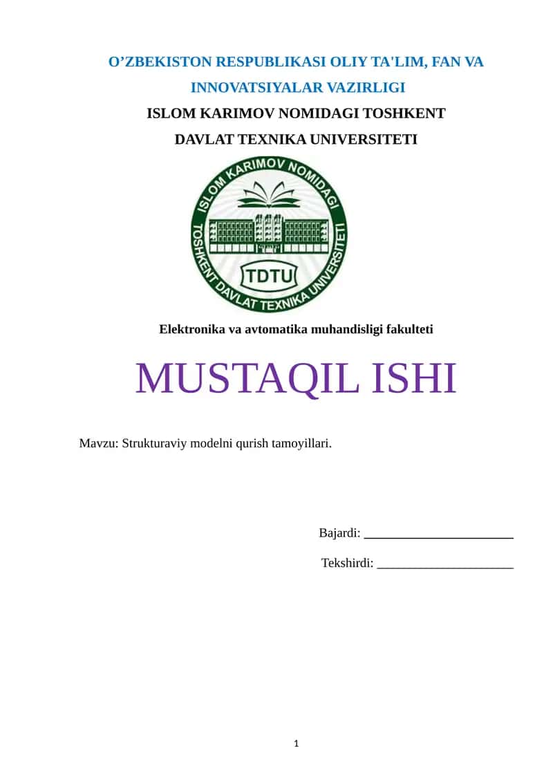 Strukturaviy modelni qurish tamoyillari