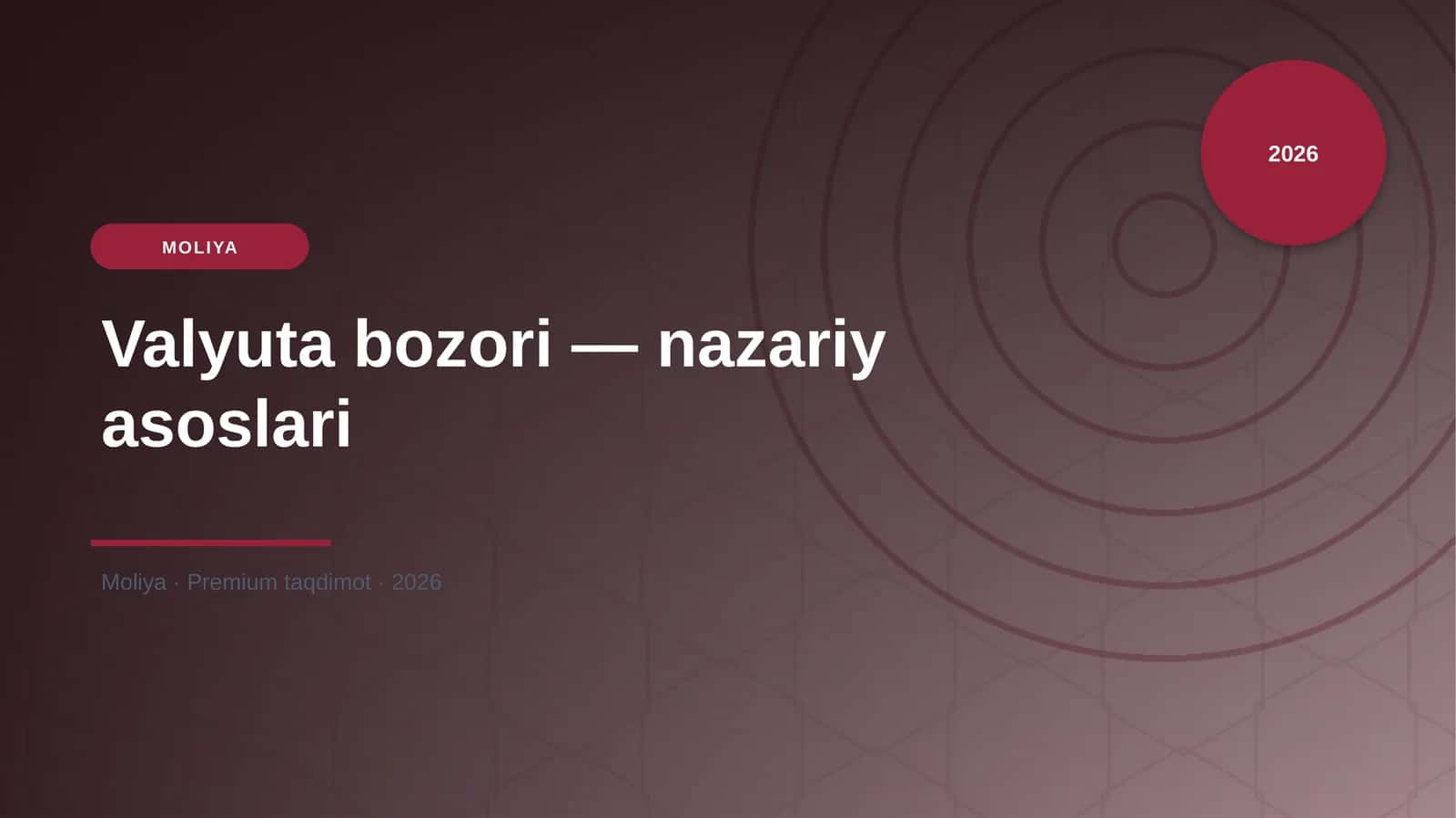 Valyuta bozori — nazariy asoslari