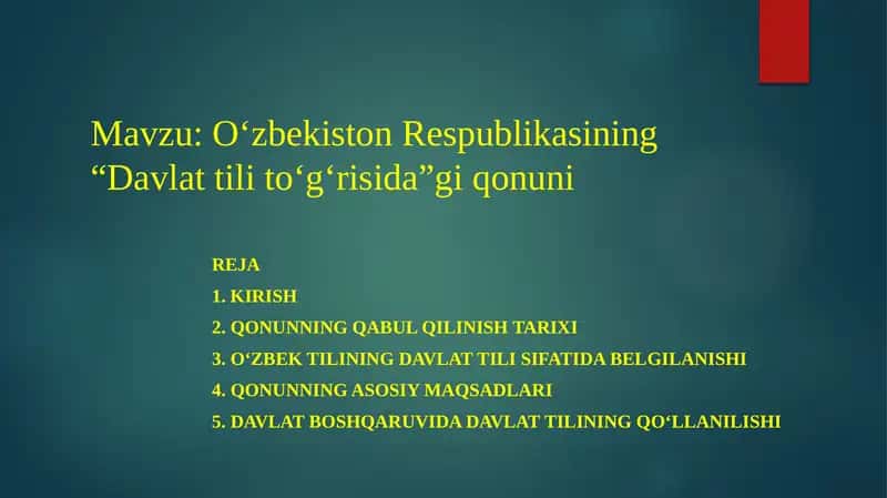 Davlat tili to‘g‘risida qonun