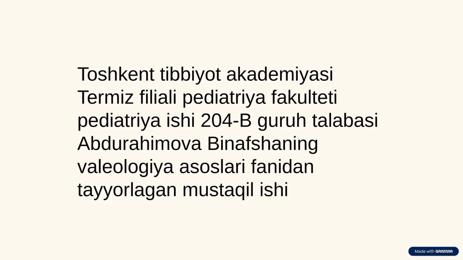 Aholi salomatligini aniqlashda anketalar tuzish