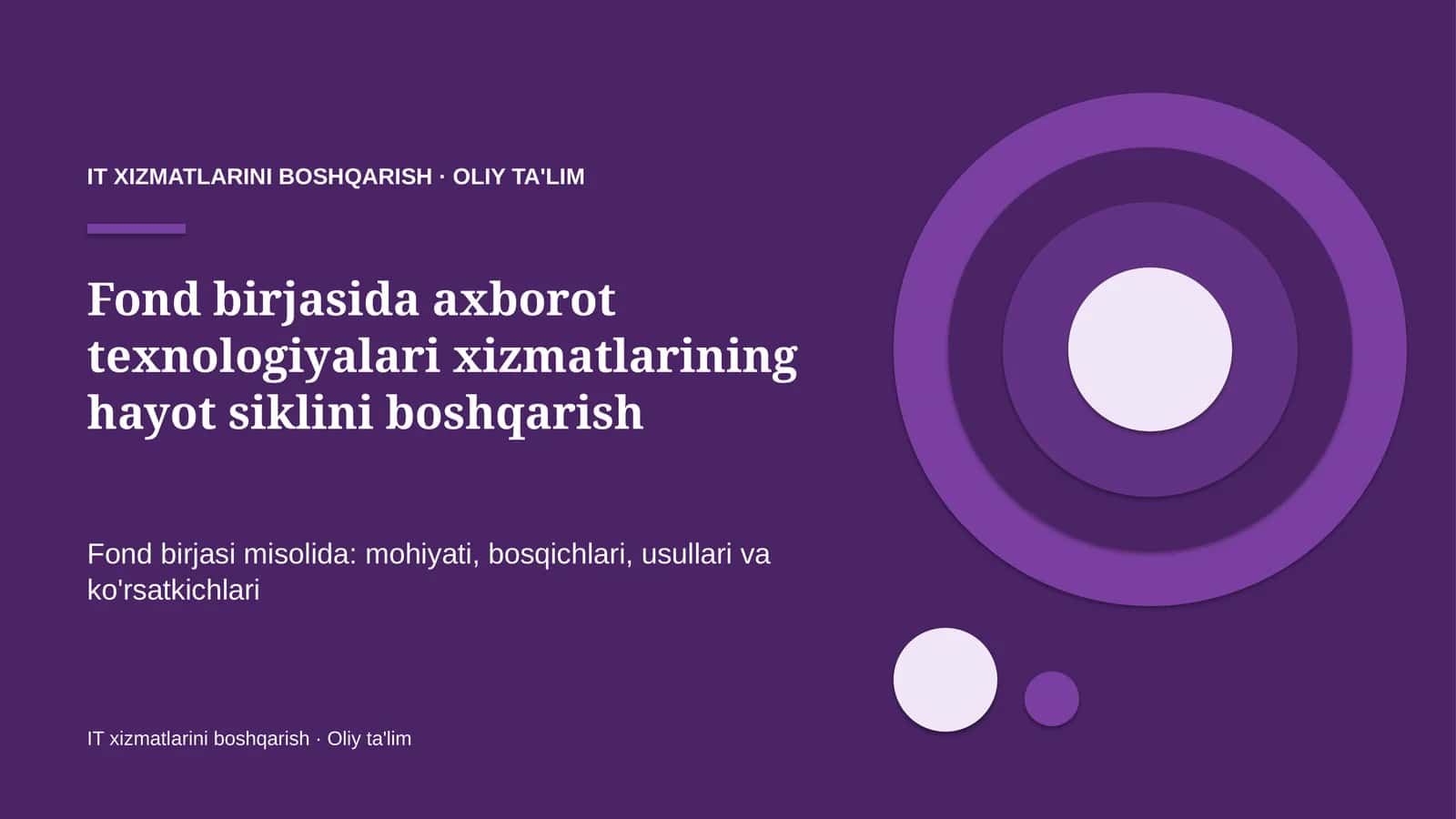 fond birjasida axborot texnologiyalari xizmatlarining hayot siklini boshqarish 5083