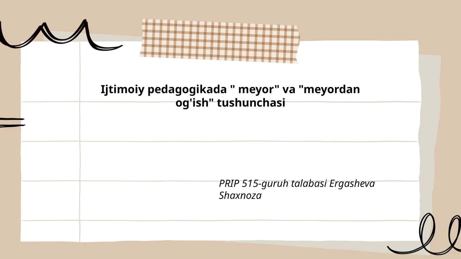 Ijtimoiy pedagogikada " meyor" va "meyordan og'ish" tushunchasi