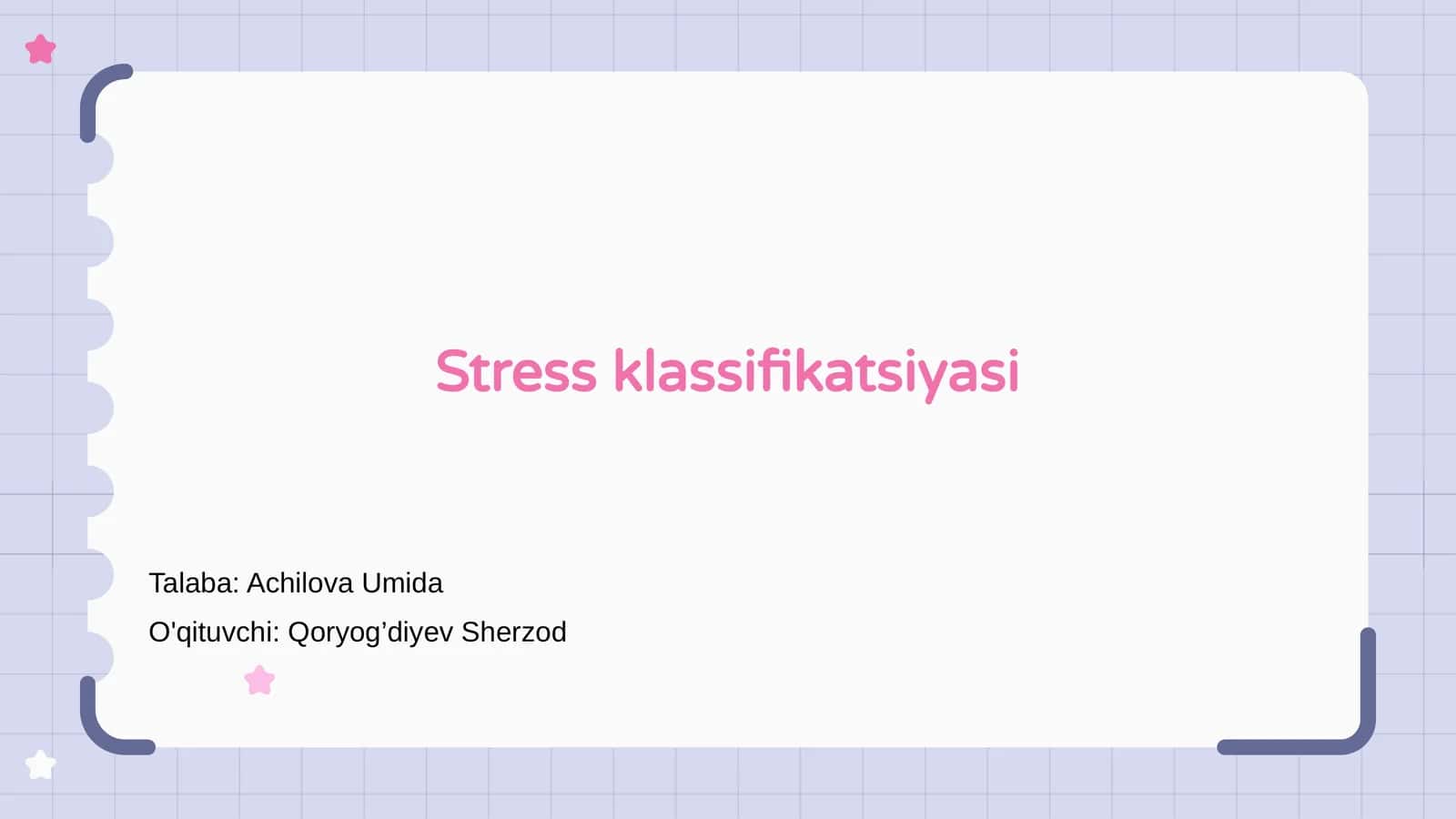 Stress klassifikatsiyasi