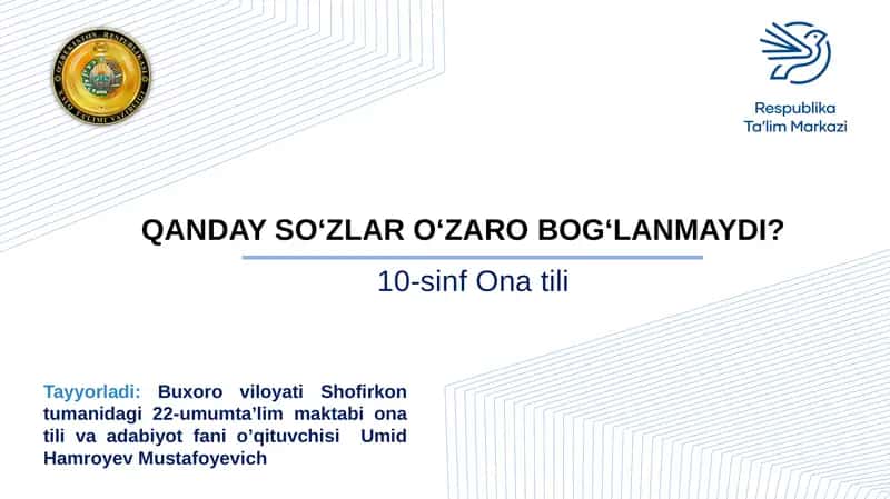 QANDAY SO‘ZLAR O‘ZAROBOG‘LANMAYDI?