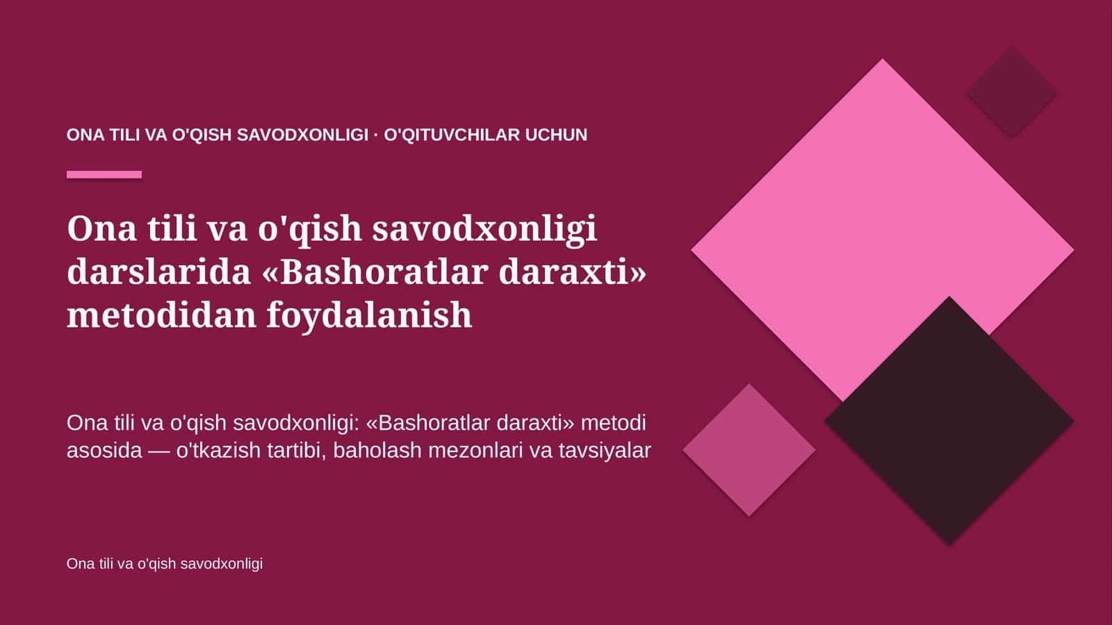 ona tili va o'qish savodxonligi darslarida bashoratlar daraxti metodidan foydalanish 4899