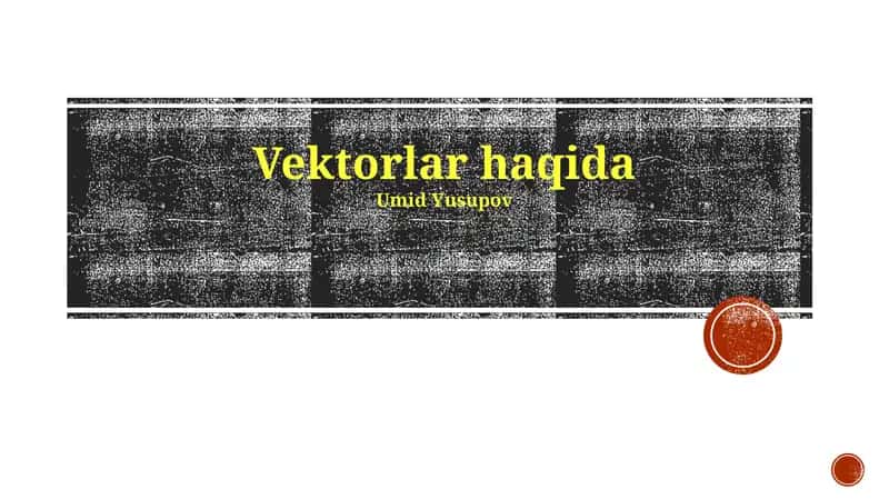 Vektorlar haqida