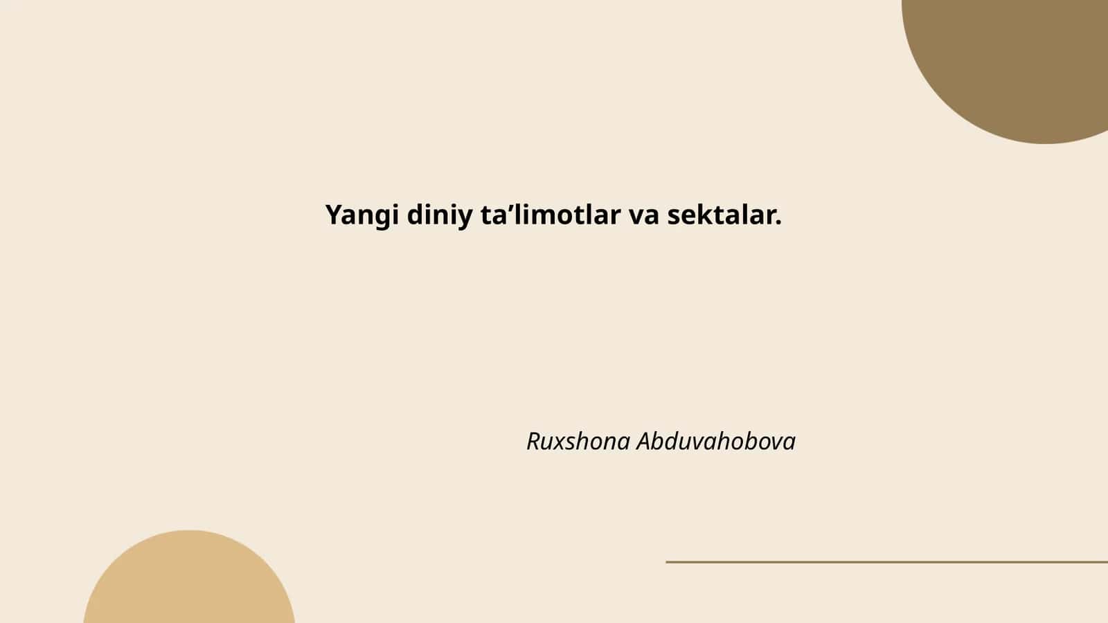 Yangi diniy taʼlimotlar va sektalar