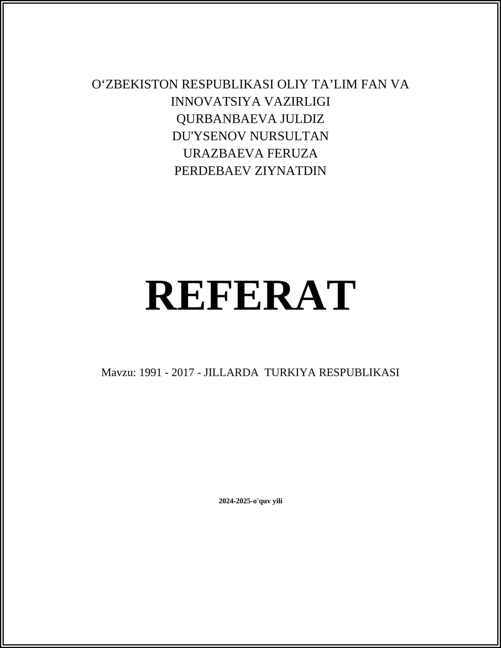 1991 - 2017 - JILLARDA TURKIYA RESPUBLIKASI