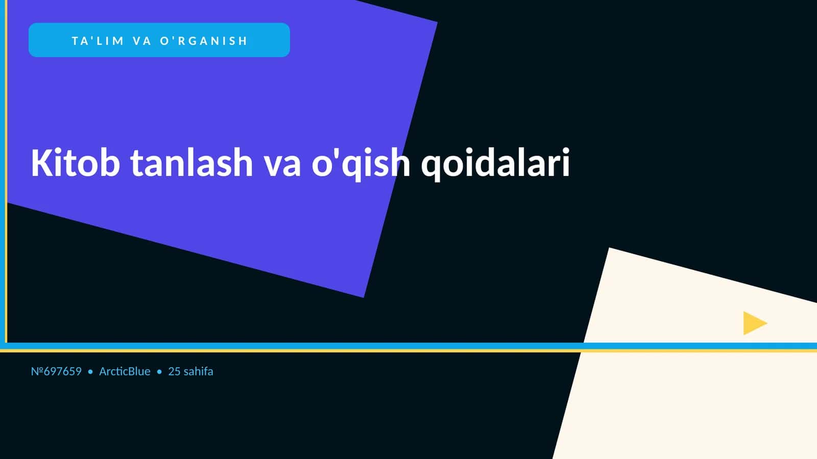 Kitob tanlash va o'qish qoidalari