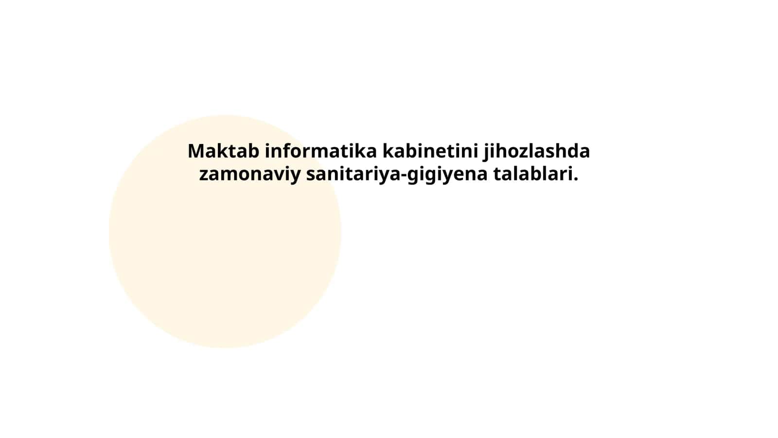 Maktab informatika kabinetini jihozlashda zamonaviy sanitariya-gigiyena talablari