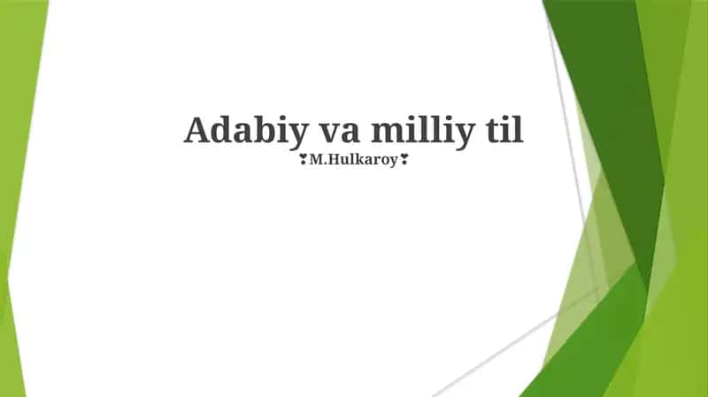 Adabiy va milliy til