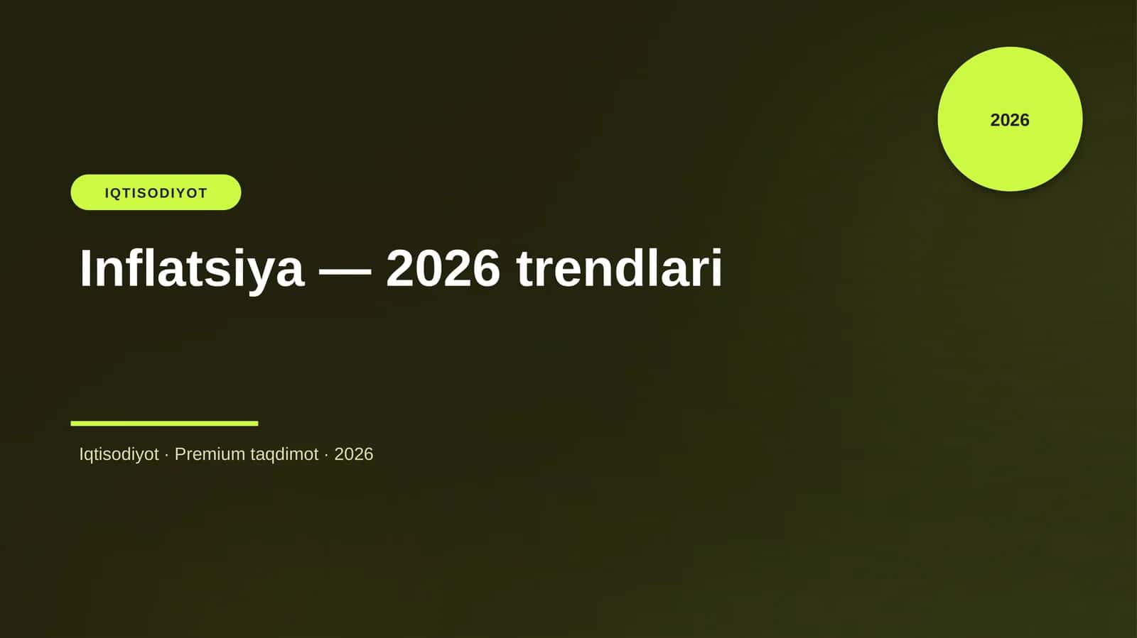 Inflatsiya — 2026 trendlari