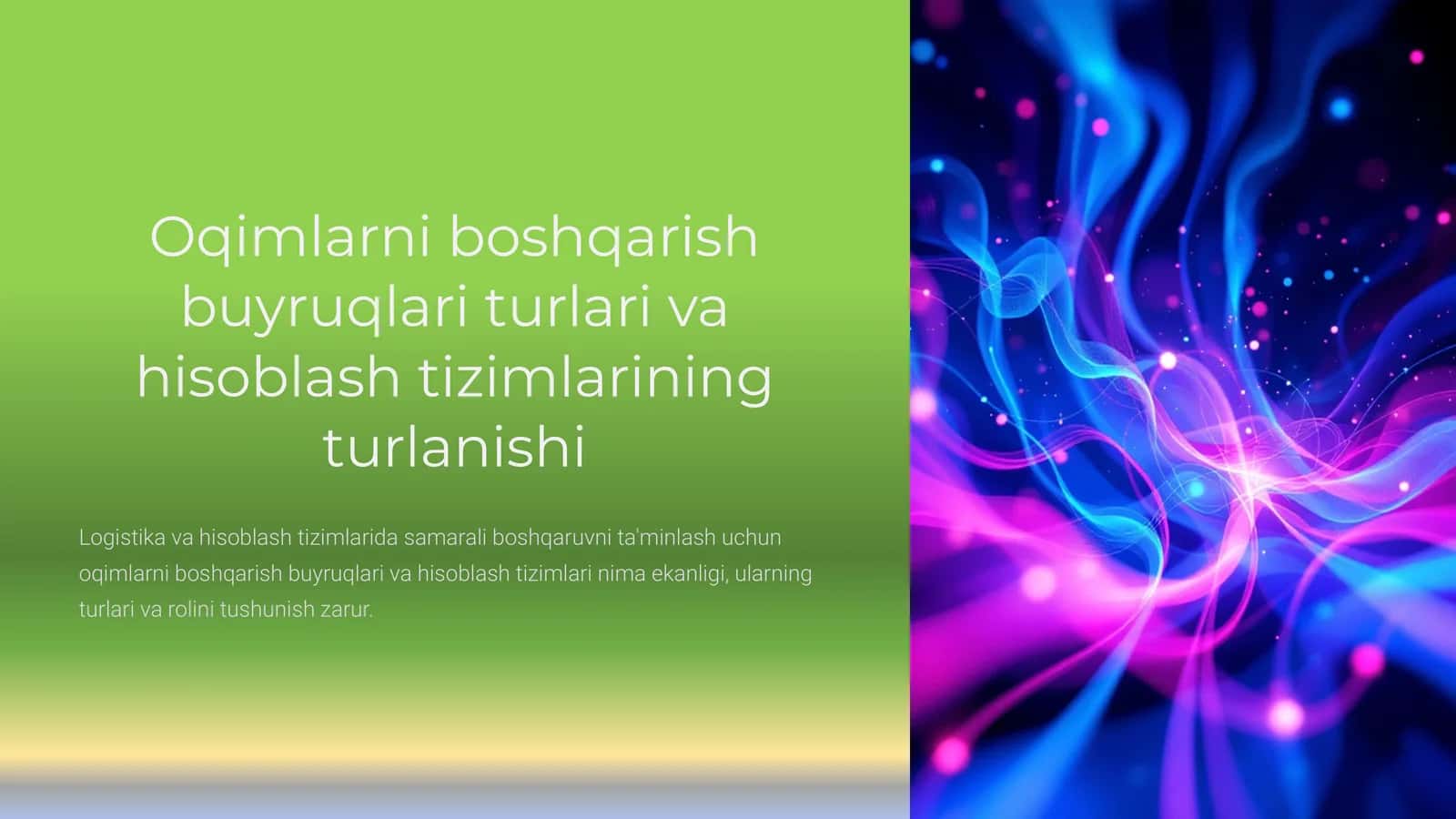 Oqimlarni boshqarish buyruqlari turlari va hisoblash tizimlarining turlanishi