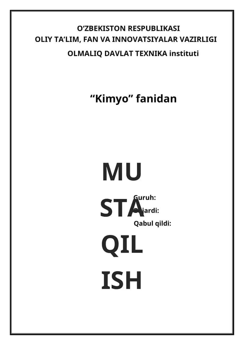 Modda tuzilishi(qattiq, suyuq, gaz, va plazma holatlar) Elementar zarralar(Amorf va kristalll moddalar, Suyuq kristallar)