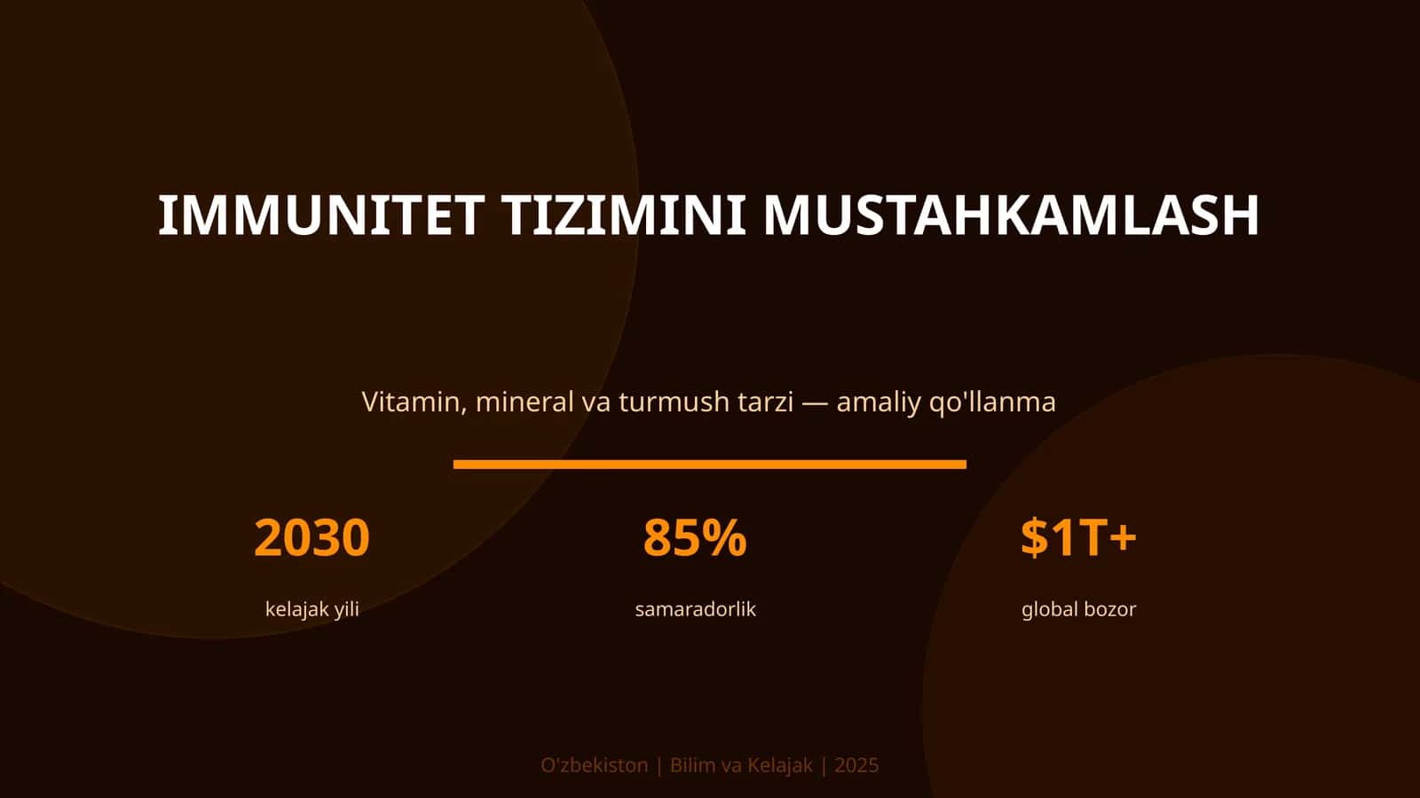 IMMUNITET TIZIMINI MUSTAHKAMLASH