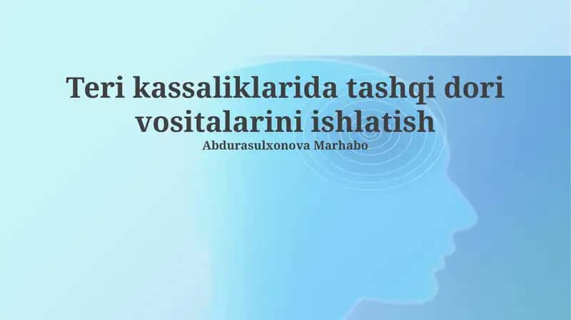 Teri kassaliklarida tashqi dori vositalari