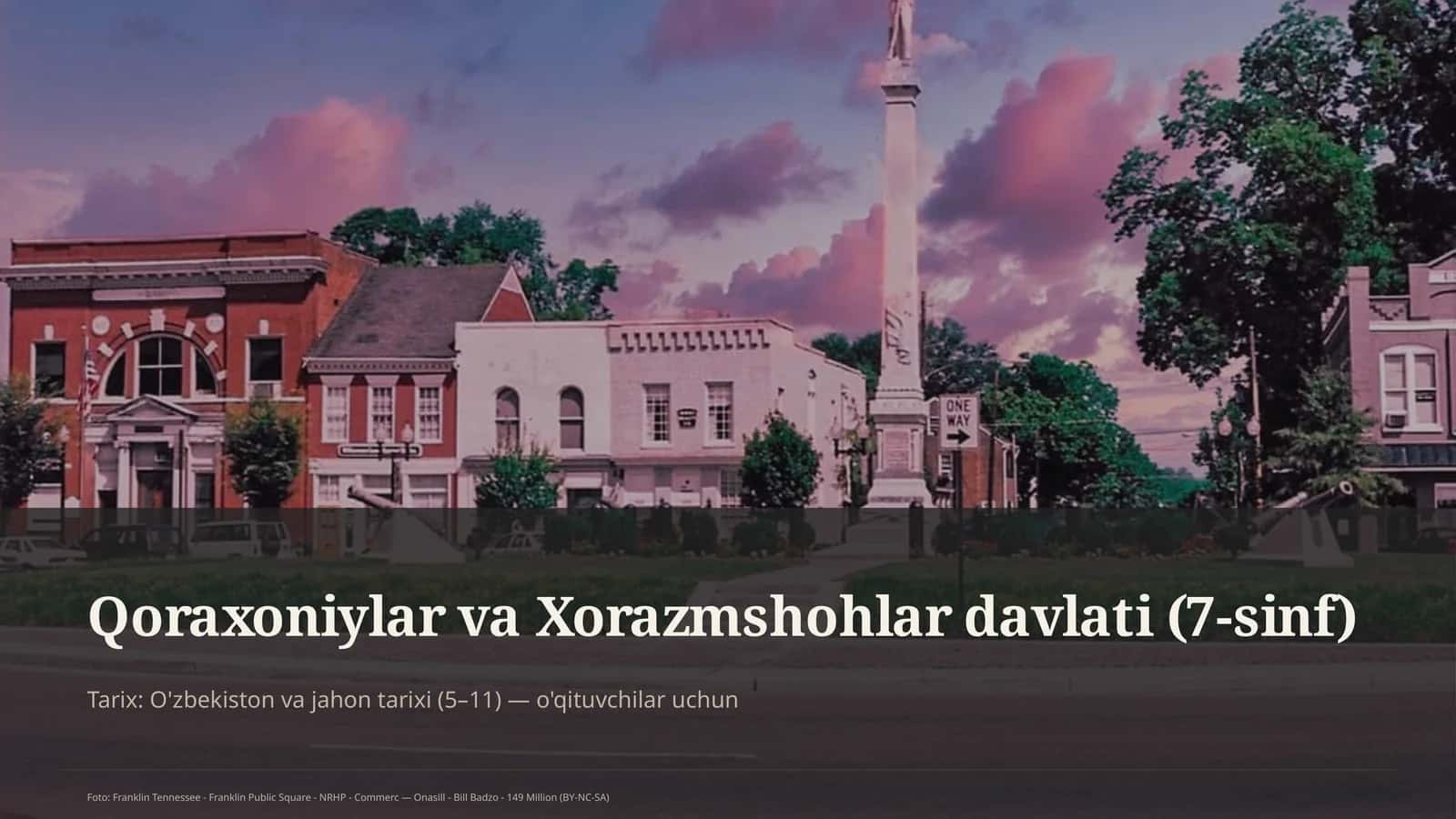 Qoraxoniylar va Xorazmshohlar davlati (7-sinf)