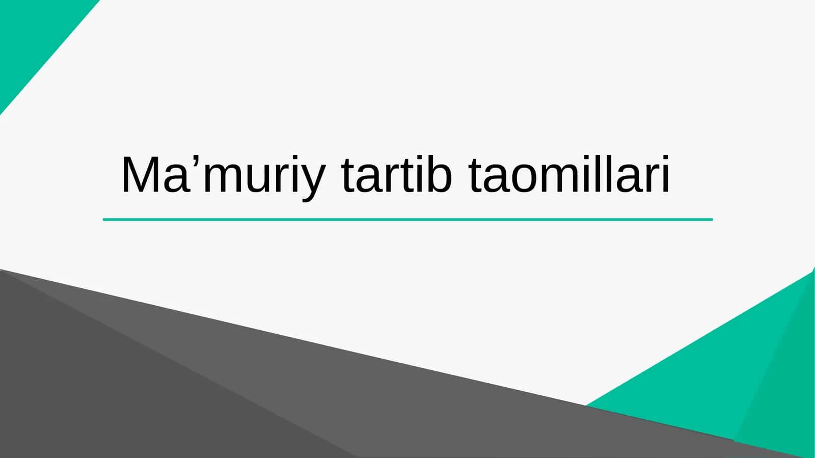 Maʼmuriytartib taomillari