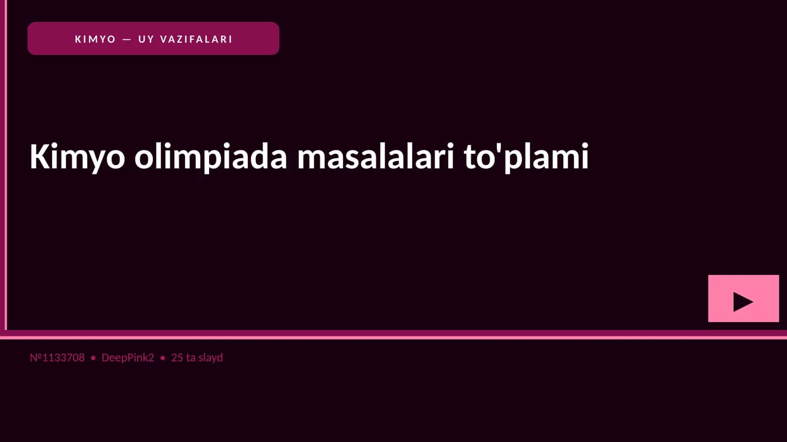Kimyo olimpiada masalalari to'plami