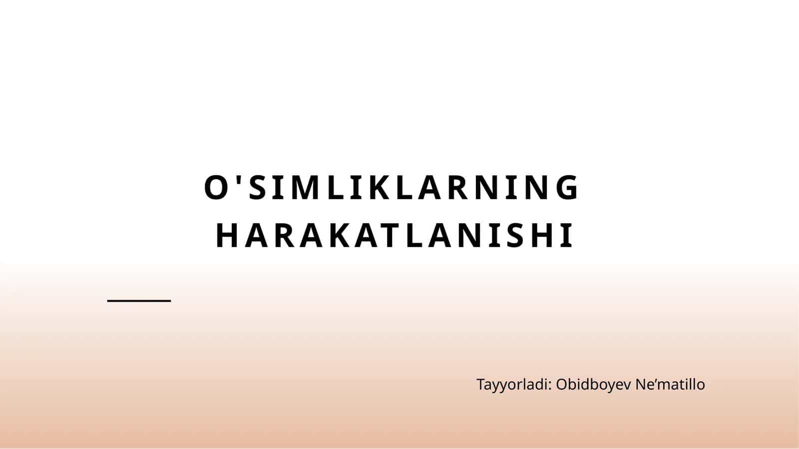 O'simliklarning harakatlanishi