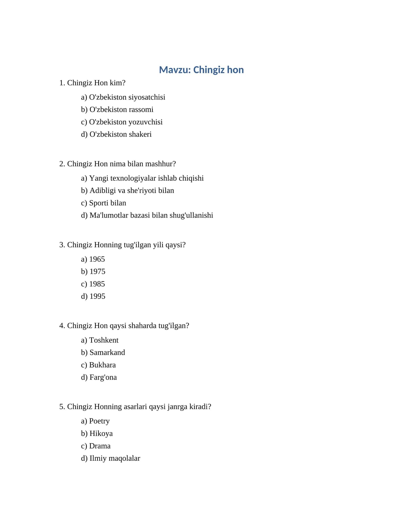 Chingiz hon