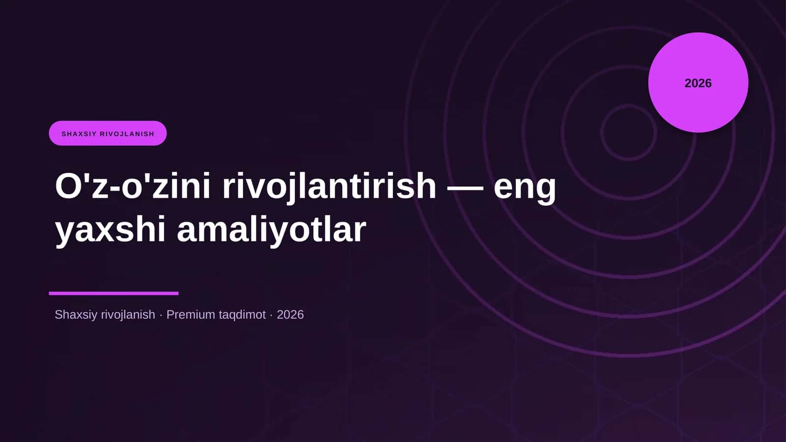O'z-o'zini rivojlantirish