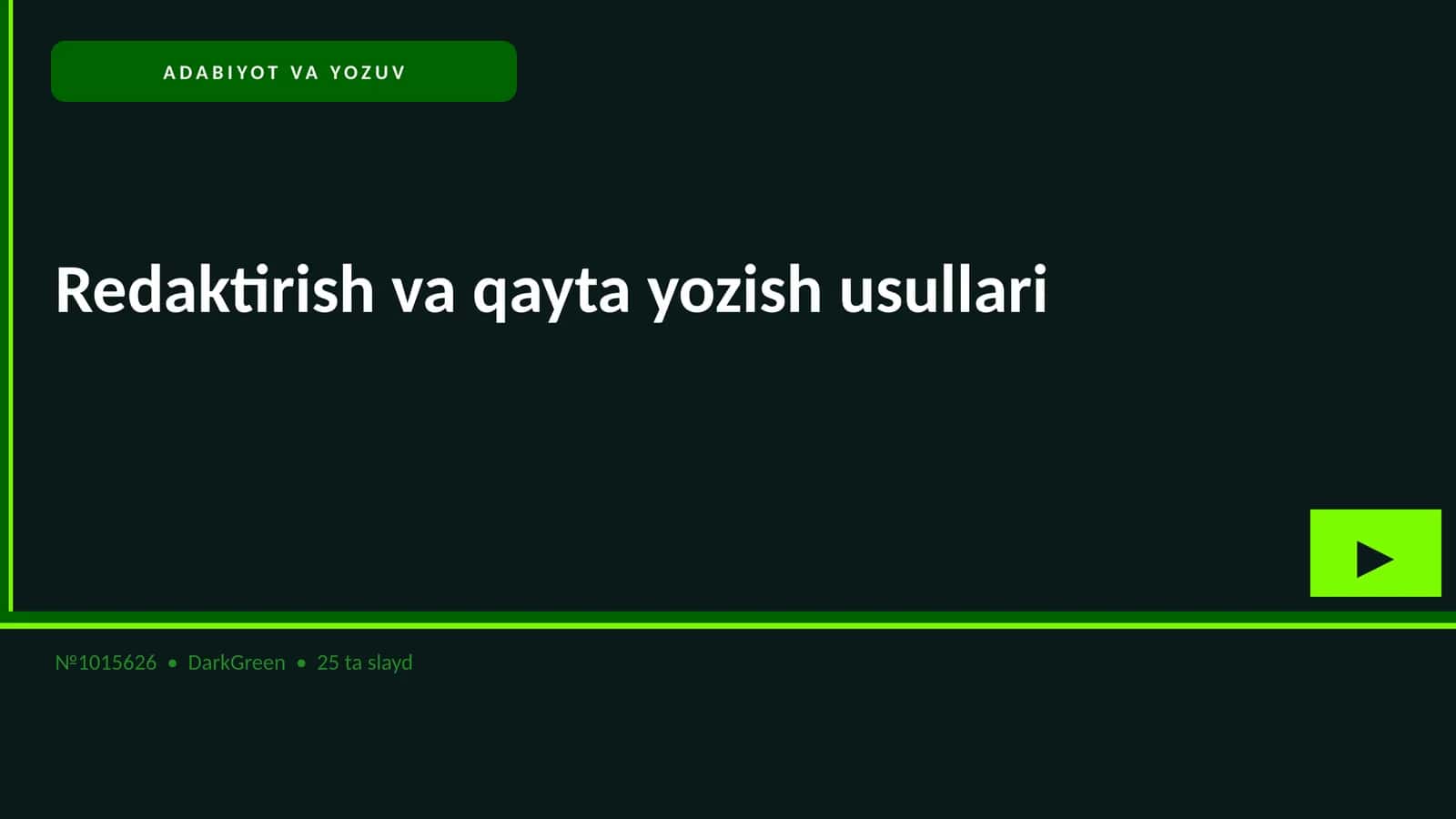 Redaktirish va qayta yozish usullari