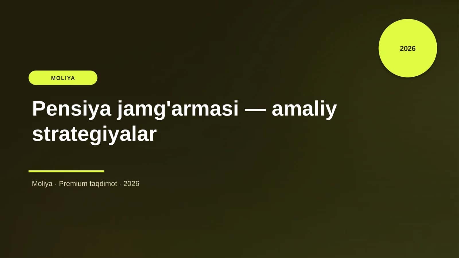Pensiya jamg'armasi — amaliy strategiyalar
