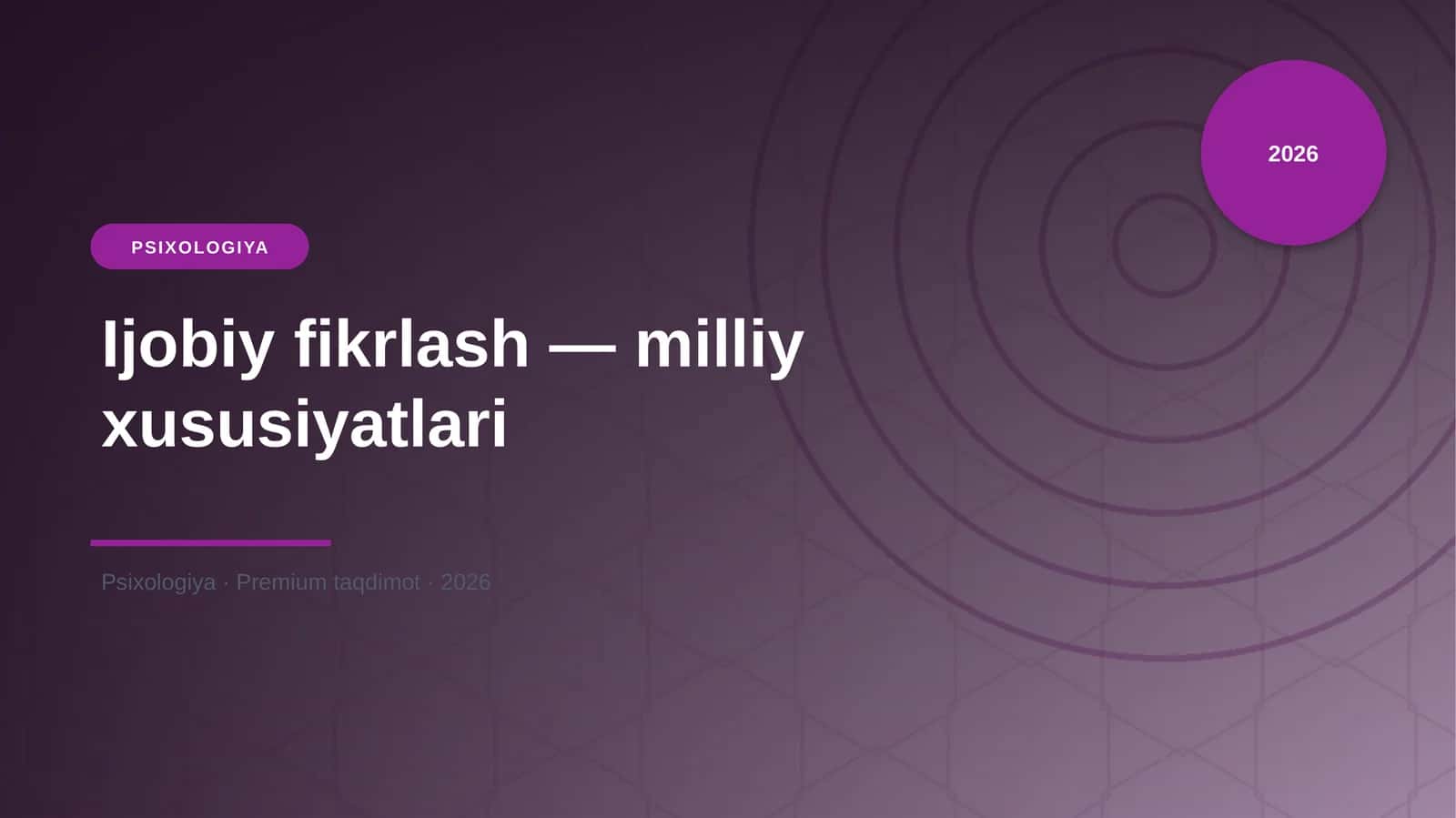 Ijobiy fikrlash — milliy xususiyatlari