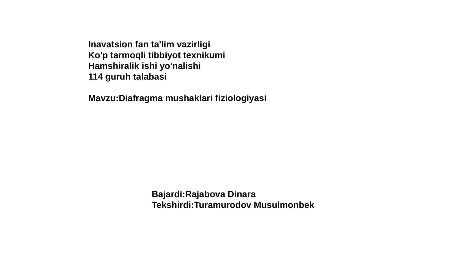 Diafragma mushaklari fiziologiyasi