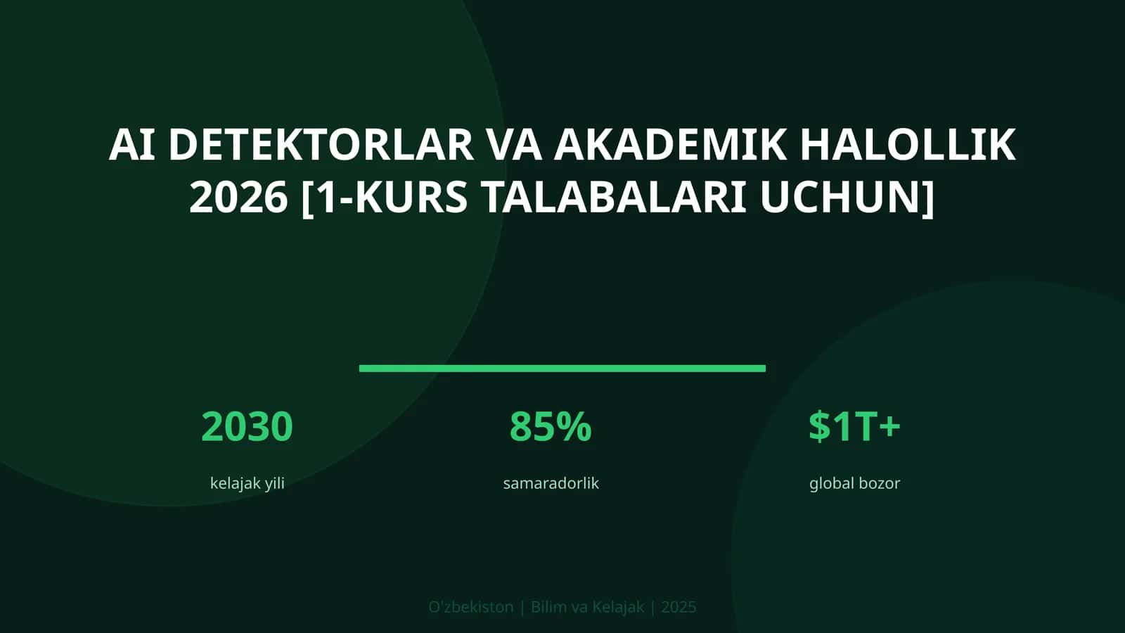 AI DETEKTORLAR VA AKADEMIK HALOLLIK 2026 [1-KURS TALABALARI UCHUN]