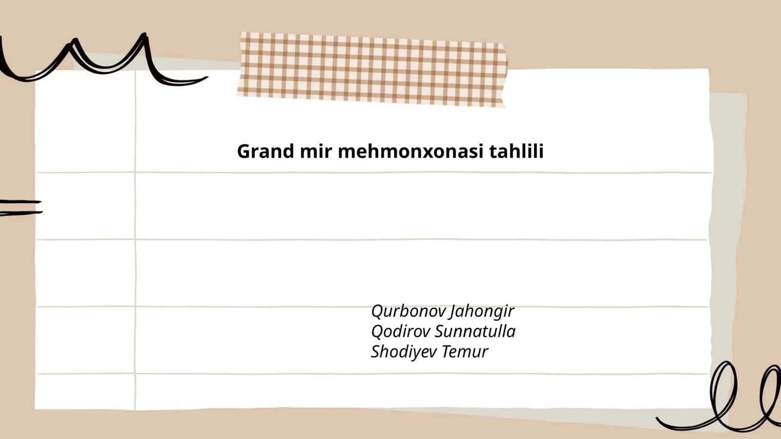 Grand mir mehmonxonasi tahlili
