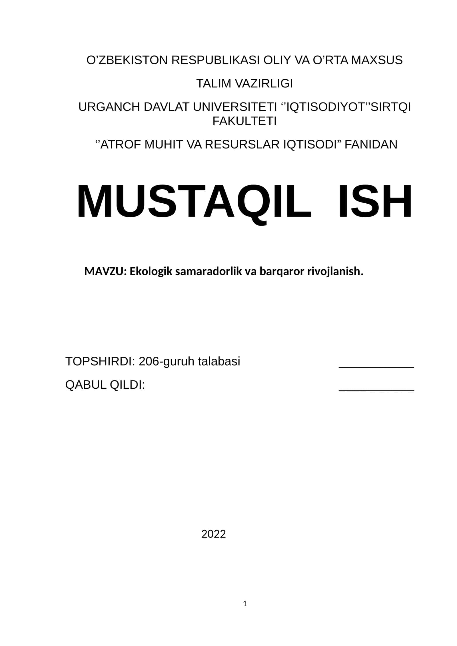 Barqaror rivojlanish