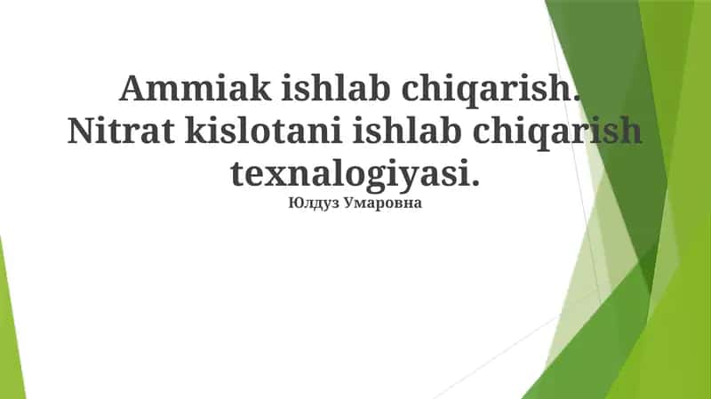 Ammiak ishlab chiqarish