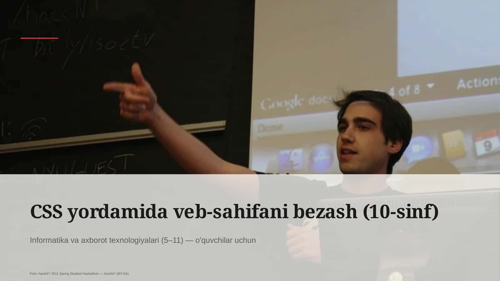 CSS yordamida veb-sahifani bezash (10-sinf)